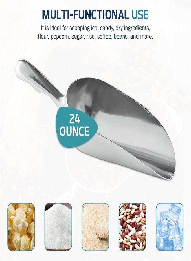 OCSParts OCS Parts Aluminum 11-Inch Food and Ice Scoop | 24-Ounce | Professional Grade Scooper for Ice, Flour, Candy, Sugar, Rice, Popcorn, Coffee, and Beans for Home or Commercial Kitchens - Image 5